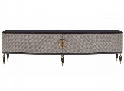 Sideboard RTV Lowboard TV Stand Cabinet Wood Gray Living Room